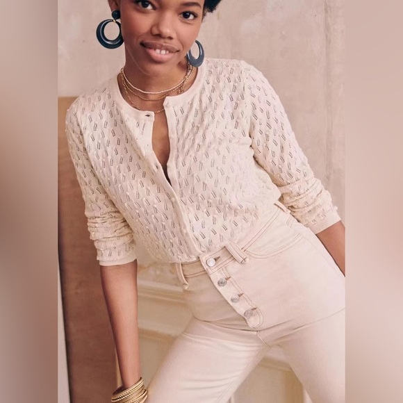 Sezane Philippe Cardigan in Cream - Small - Picture 5 of 7